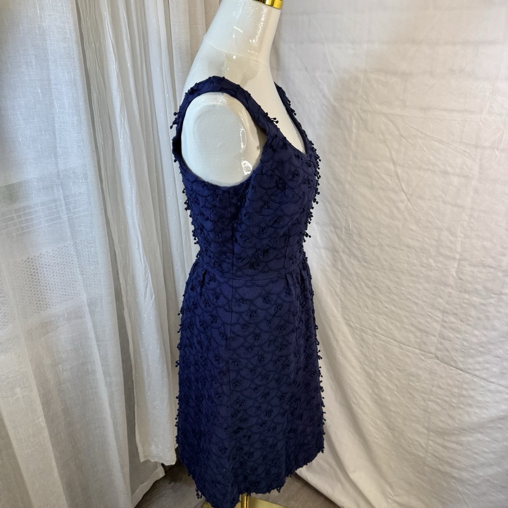 Vineyard Vines Dress 100% Linen A-Line Babydoll Blue Sz 4 Kentucky Derby Preppy - Picture 4 of 14